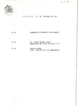 Programa Jueves 01 de Octubre de 1992.