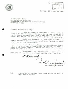 [Carta del S.E El Presidente Patricio Aylwin a Presidente de México ]