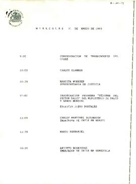 Programa Miércoles 31 de Marzo de 1993.