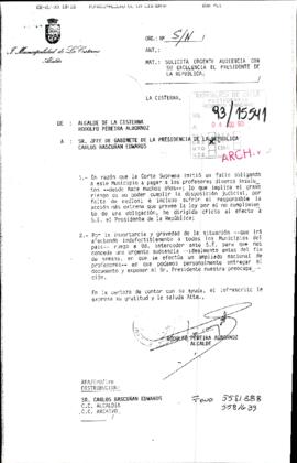 [Oficio Ord. s/n de Alcalde de La Cisterna, solicita audiencia]