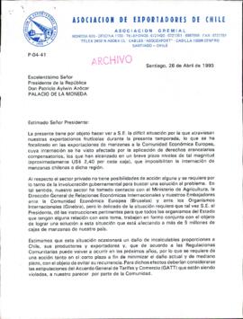 [Asociación de Exportadores de Chile, expone sutuación del sector y solicita gestión]