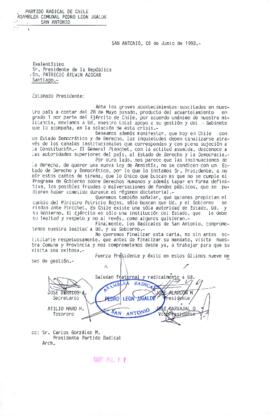 [Carta del Partido Radical de Chile de San Antonio]