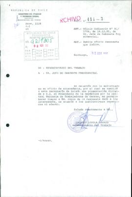 [Oficio del Subsecretario del Trabajo mediante el cual da respuesta a presentación de la Central Unitaria de Trabajadores de Osorno]