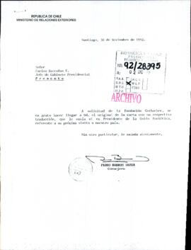 [Carta del ex-Presidente de la Unión Soviética Mijail Gorbachov]