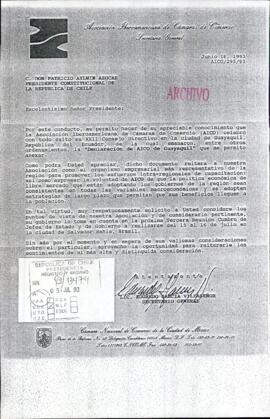 [Carta de Asociación Iberoamericana de Cámaras de Comercio]