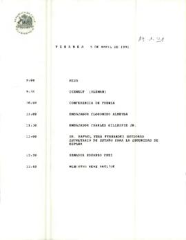 Programa Presidencial, Viernes 5 de abril de 1991