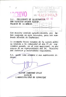 [Carta de Alcalde de Coyhaique]