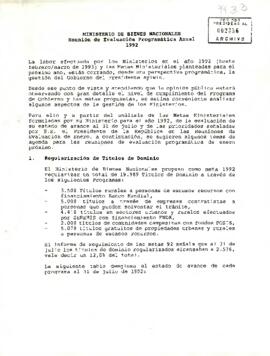 Ministerio de Bienes Nacionales, Reunión de evaluación programática anual 1992.