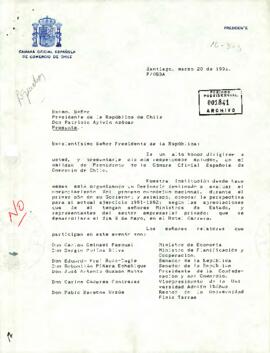 [Carta de invitación a la clausura del seminario de la Cámara Oficial Española de Comercio de Chile].