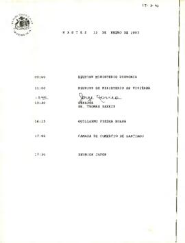 Programa Presidencial, martes 12 de enero de 1993