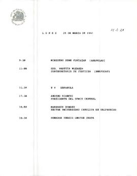 Programa Presidencial, lunes 25 de marzo 1991