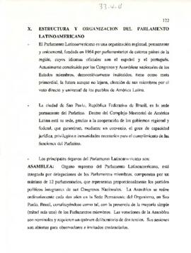 [X. Estructura y Organización del Parlamento Latinoamericano]