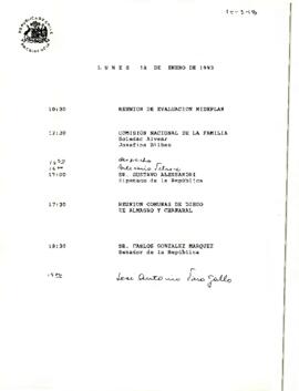 Programa Presidencial, lunes 18 de enero de 1993