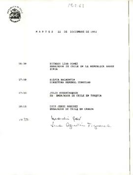 Programa Presidencial, martes 22 de diciembre de 1992