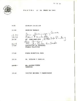 Programa Presidencial,  martes 19 de enero de 1993