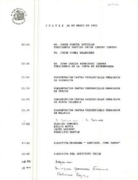Programa Presidencial, jueves 22 de marzo 1992