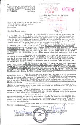 [Carta de Unión Gremial de Correos y Telégrafos de Chile sobre mejoras en temas previsionales]