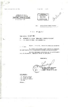 [Carta referente a creación de comisión binacional por la Patagonia]
