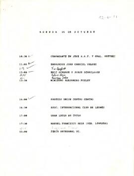 Agenda del 25 de Octubre de 1990