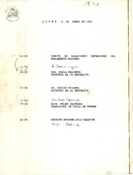 Programa Presidencial,  lunes 4 de enero de 1993