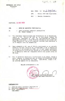 [Carta de Jefe de Gabinete a Sr. Pedro Correa sobre declaración de la IV Región como zona de catástrofe]