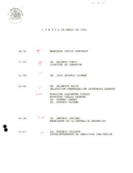 Programa lunes 6 de abril de 1992
