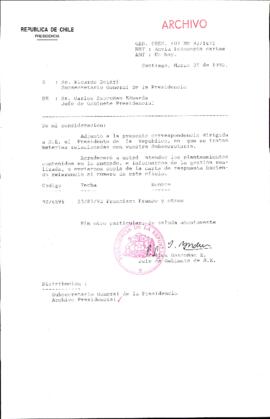 [Carta del Jefe de Gabinete de la Presidencia a Subsecretario General de la Presidencia]