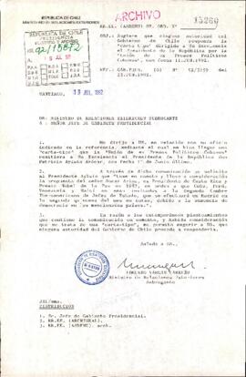 [Da instrucciones sobre la carta recibida por la Unión de ex presos políticos cubanos]