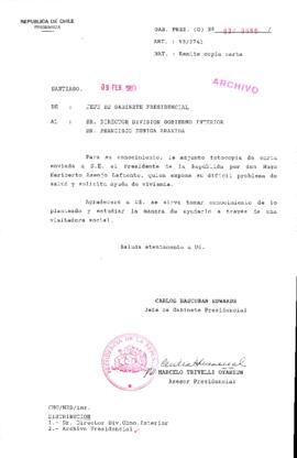 [Oficio  Gab. Pres. Ord. N° 0668  de Jefe de Gabinete Presidencial, remite copia de carta que se indica]