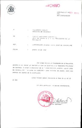 [Carta del Jefe de Gabinete de la Presidencia a Ministro de Hacienda]