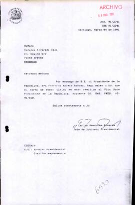 Carta remitida al Plan Beca Presidente de la República, mediante Of. GAS. PRES. (0) 91/410.