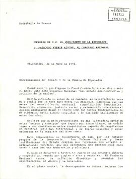 Mensaje de S.E. el presidente de la república, D. Patricio Aylwin Azocar, Al congreso Nacional