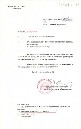 [Carta del Jefe de Gabinete Presidencial al Subsecretario del Ministerio Secretaría General de Gobierno]