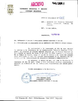 Acuerdo del Consejo Regional sobre creación Comuna de Concón