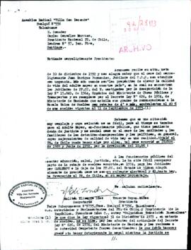 [Carta de Asamblea Radical Villa San Rosendo por caso de Juan Enrique Fernández]