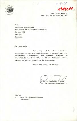 [Carta de Presidencia, dirigida a Ministerio de Relaciones Exteriores]