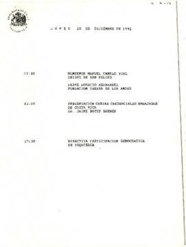 Programa Lunes 28 de Diciembre de 1992.