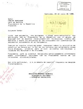 [Carta del Presidente de la Juventud Socialista de Chile, Marcelo Bugueño Mundaca]