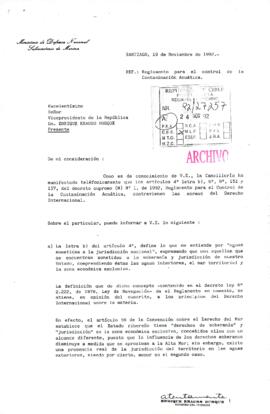 [Carta de Subsecretaría de Marina a Vicepresidente de la República]