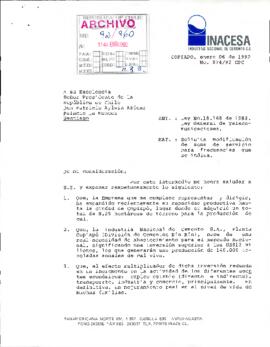 [Carta del Gerente General de Industria Nacional del Cemento S.A. dirigida al Presidente Patricio Aylwin, referente a solicitud de modificación de zona de servicio]