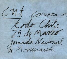 CNT convoca a todo Chile 25 de Marzo Jornada Nacional de Movilización