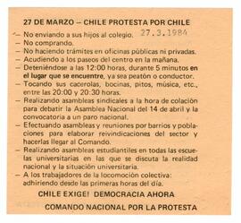 27 de Marzo - Chile protesta por Chile