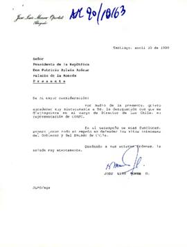 [Carta de agradecimiento de don José Moure por su designación como Director de Lan Chile]