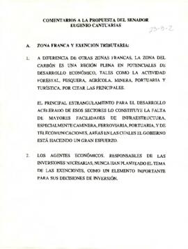 Comentarios a la propuesta del senador Eugenio Cantuarias