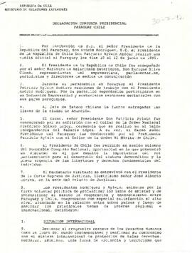 Declaración Conjunta Presidencial Paraguay-Chile