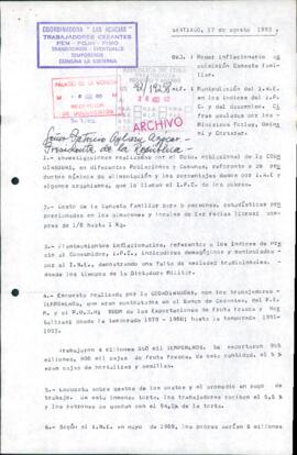 [Carta de la Coordinadora de Trabajadores Desplazados Las Acacias dirigida al Presidente Patricio Aylwin, referente a la inflación de canasta familiar]