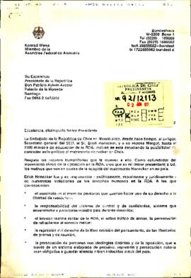 [Carta expresando motivos en contra de la acogida del matrimonio Honecker en Chile]