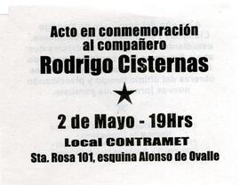 Acto en conmemoración al compañero Rodrigo Cisternas