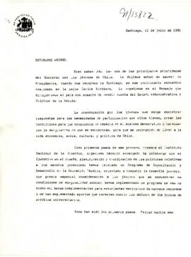 [Carta del Presidente Aylwin a la Juventud del Partido por la Democracia].