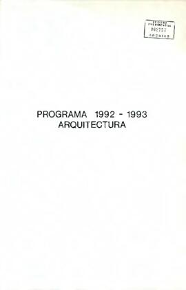 Programa 1992-1993 Arquitectura